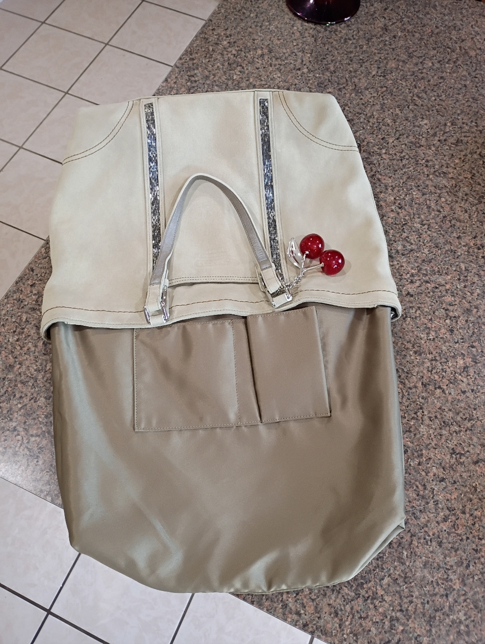 Coach Cream Suede Tote - Picture 7 of 17